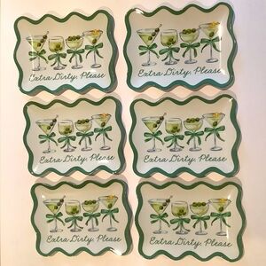 Rachel Zoe Martini Extra Dirty Melamine Appetizer Plates New